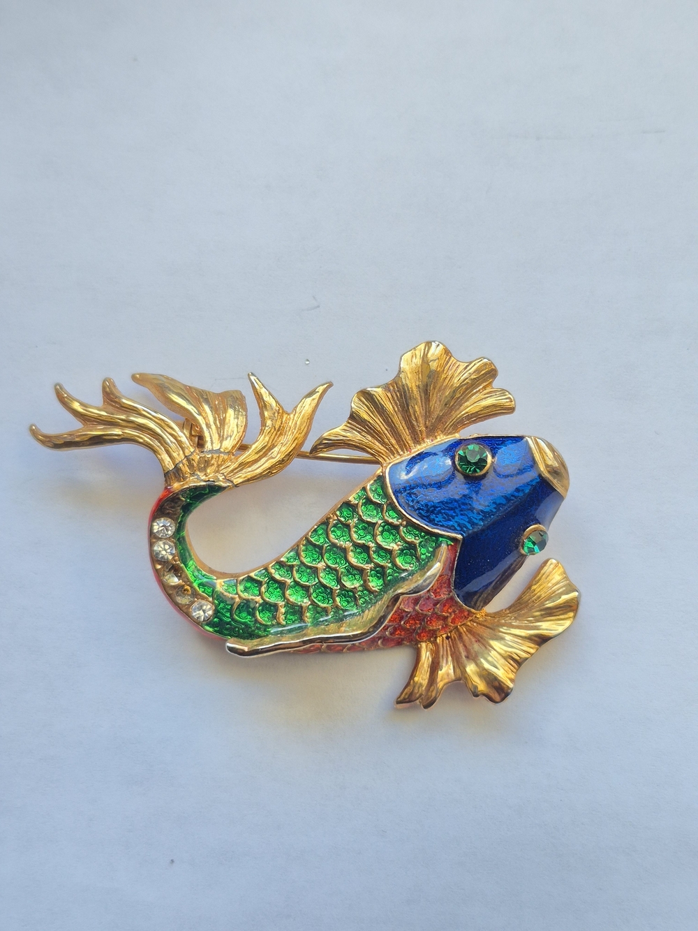 Vintage Enamel Fish Brooch
